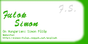 fulop simon business card